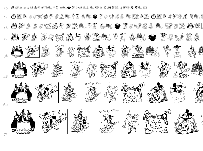Disney Halloween font waterfall